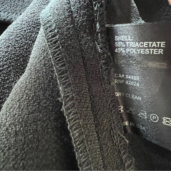 Veda crossback long sleeve structured top in solid black 5983 - Picture 5 of 6